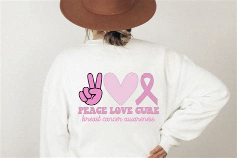 Peace Love Cure Breast Cancer Awareness Graphic By GraphMagic