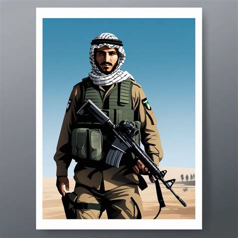 Make an illustration of a Palestinian fighter by YUGA HEDIANTO - Playground