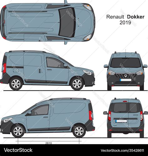 Renault Dokker Cargo Delivery Van Royalty Free Vector