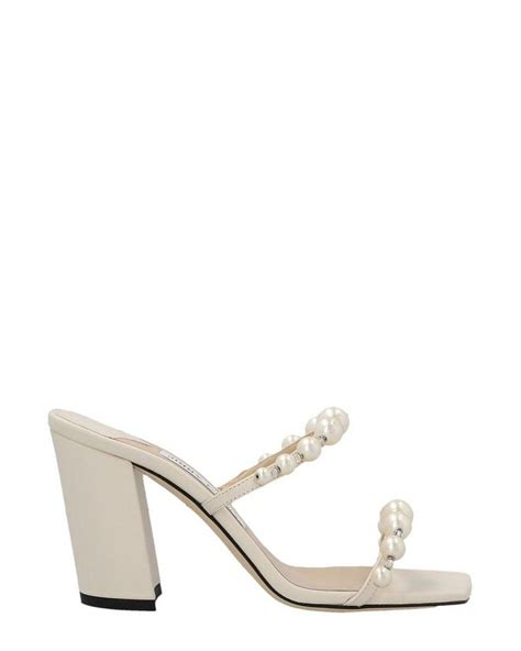 Jimmy Choo Amara 85 Embellished Sandals In White Lyst