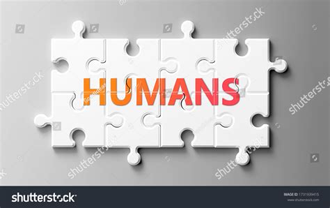 Humans Complex Like Puzzle Pictured Word Stock Illustration 1731939415