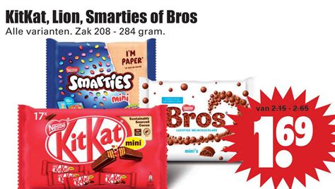 Kitkat Lion Smarties Of Bros Aanbieding Bij Dirk