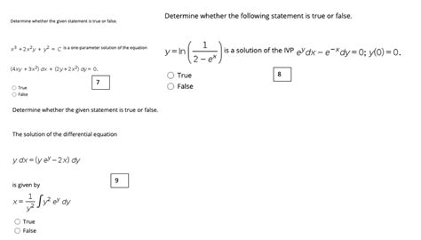 Solved Determine Whether The Following Statement Is True Or