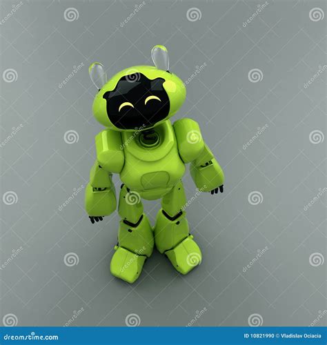 Green Robot Stock Illustration Illustration Of Single 10821990