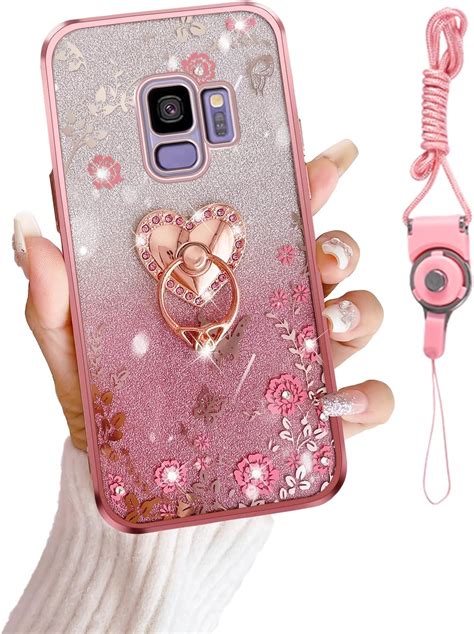 For Samsung Galaxy S9 Case Galaxy S9 Case Tpu Crystal Butterfly Heart Floral For