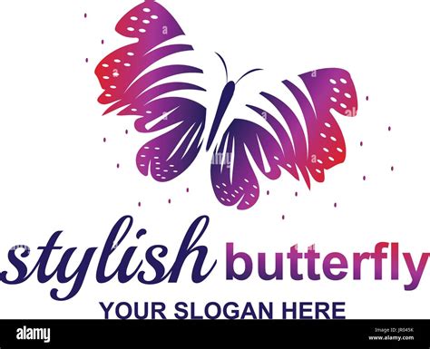 Stylish Butterfly Logo Design Isolated On White Background Stock Vector Image And Art Alamy