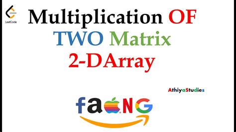 Matrix Multiplication Program Java Array Youtube