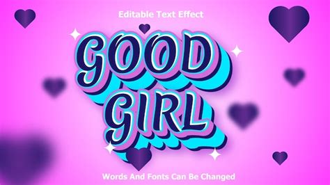 Premium Vector Text Effect Good Girl