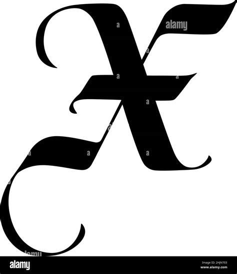 The letter x in the Gothic style. Vector. Old alphabet. The symbol is ...