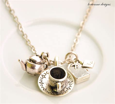 Teapot Necklace Charm Necklace Time For A Hot By Loriennadesigns