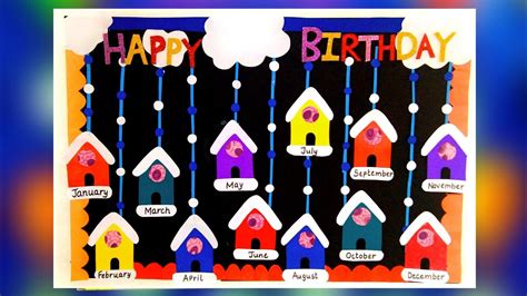 Birthday Bulletin Board Idea For Class Rooms Birthday Bulletin Chart Idea Youtube