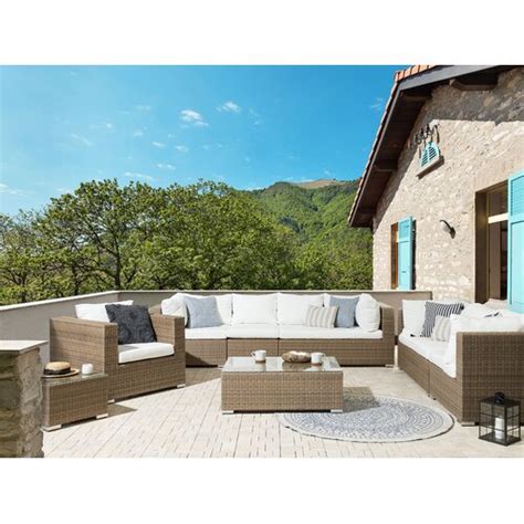 Garten Living 8 Sitzer Lounge Set Mujde Aus Polyrattan Mit Polster