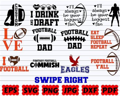 football svg files for cricut and silhouettes, with the words i love football