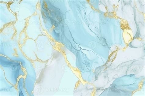 Pastel Light Blue Color Liquid Marble Watercolor Style Background