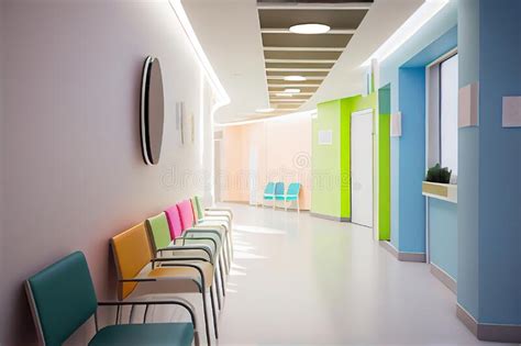 Long Corridor In Hospital With Doors And Reflections Children S