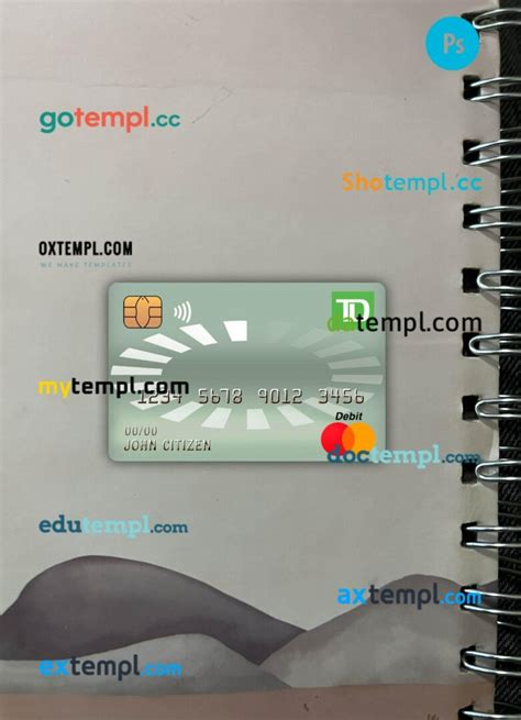 Canada TD master debit card PSD scan and photo taken image, 2 in 1 ...