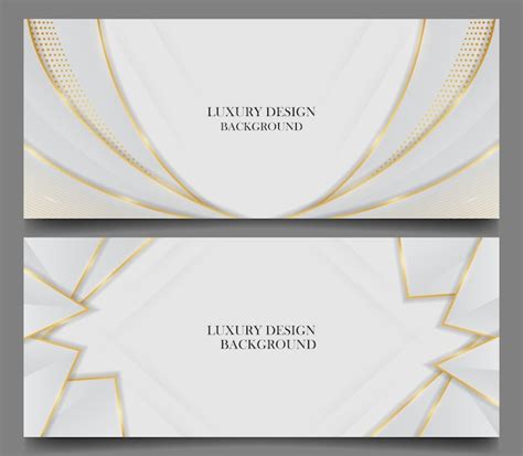 Conjunto De Luxo Branco E Brilhante Fundo Dourado Vetor Design De Tema