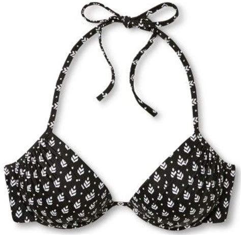 Amazon Shade Shore Women S Halter Bikini Top Black White Print D Clothing Shoes