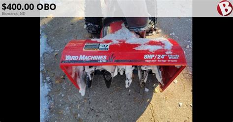 Snowblower 8hp 24inch Yard Machine Bismarck Nd