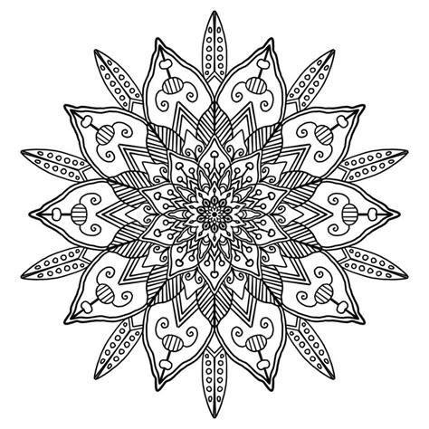 Hand Drawn Mandala Pattern Concept Meditation And Relax Coloring Books