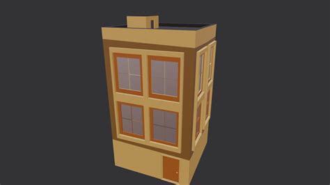 Two-story house Low-Poly - download free 3D model by andriiv - Cad Crowd