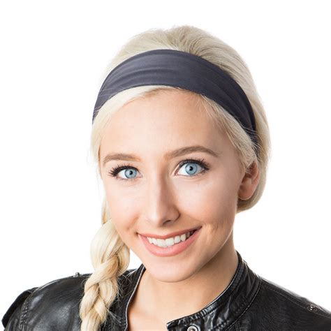 Hipsy Unisex Adjustable Spandex Xflex Basic Dark Grey Headband