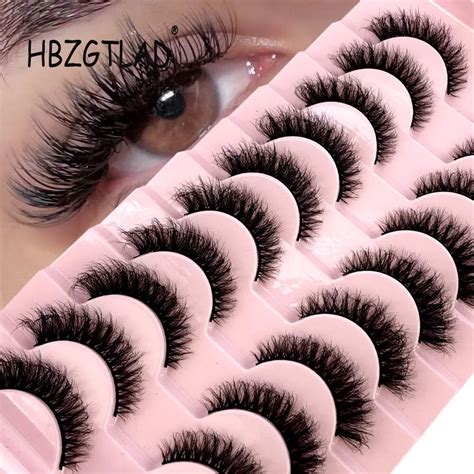 10pairs 3d Faux Mink False Eyelashes Natural Messy Crisscross Eyelash Wispy Fluffy Fake