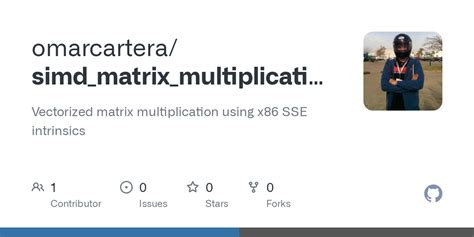 Github Omarcarterasimdmatrixmultiplication Vectorized Matrix