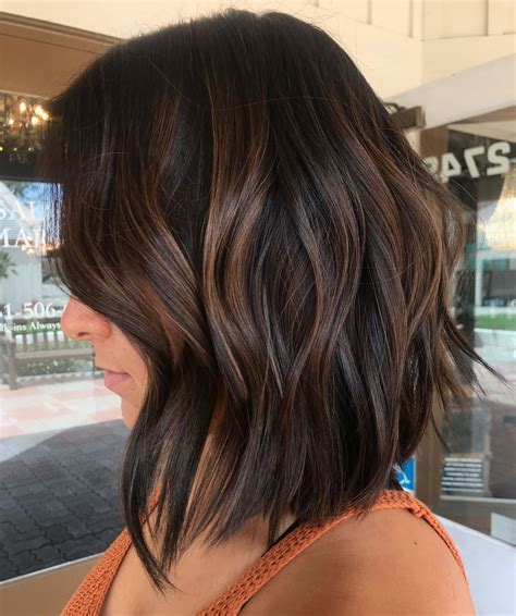 Subtle Brown Balayage Hair Short Dark Hair Dark Hair With Highlights Brown Hair With Highlights