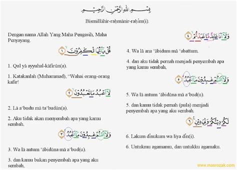 Detail Surat Al Kafirun Dan Tajwidnya Koleksi Nomer 16