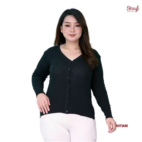 Jual Stayl Stayl Oversize Cardigan Basic Warna Rajut Tebal Kardigan