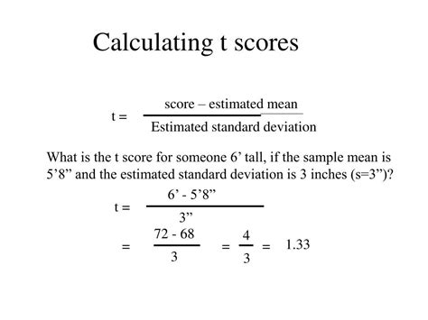 Ppt T Scores And Confidence Intervals Using The T Distribution