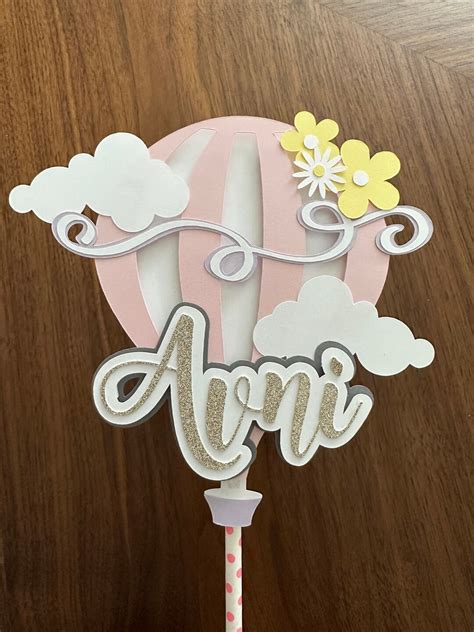 Custom Hot Air Balloon Birthday Cake Topper Baby Shower Cake Topper First Birthday Cake