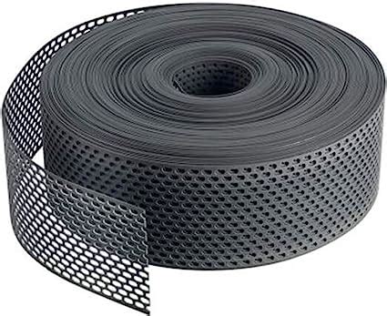 Lüftungsband Traufgitter PVC gerollt 1 Rolle á 60m 80mm Schwarz