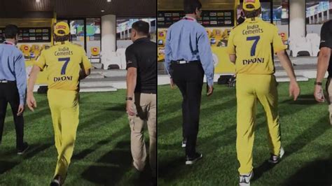 Watch CSK Share Video Of MS Dhoni Limping Back To Dressing Room Due