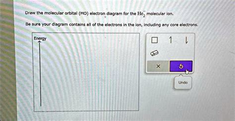 SOLVED: Draw the molecular orbital (MO) electron diagram for the He2+ molecular ion. Be sure ...