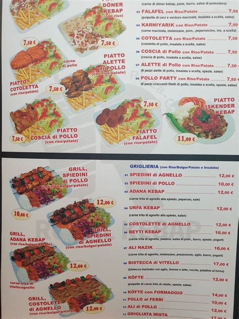 Menu Da Royal Kebap Pizza Grill Ristorante Rho