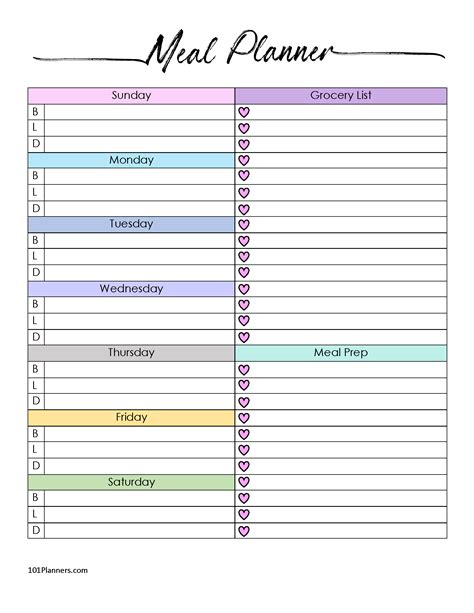 Free Printable Monthly Meal Planner Westasse