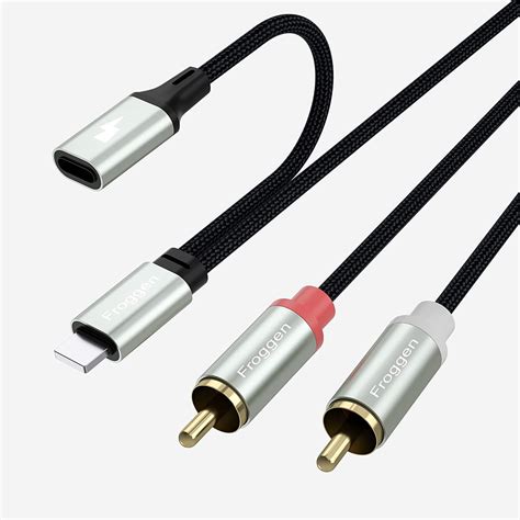 Lightning To Rca Audio Adapter Cable Stereo Y Splitter With Charging