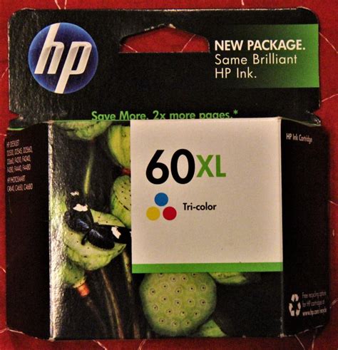 Hp Tri Color Ink Cartridge 60 Xl New In Unopened Box Cc644wn Original Hp 60xl Ebay