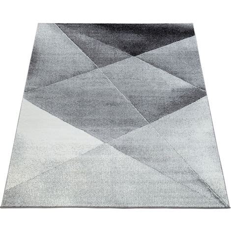 Paco Home Designer Teppich Modern Geometrische Muster Kurzflor Grau