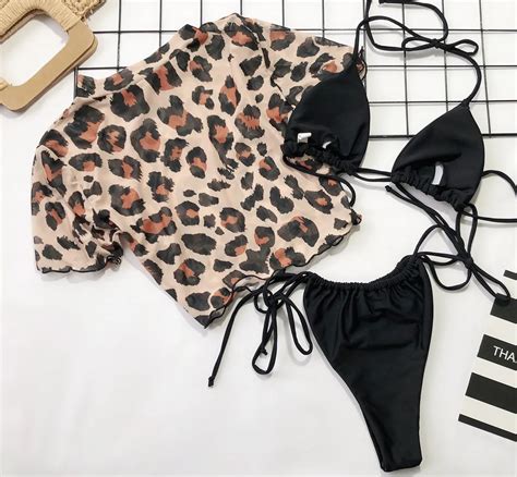 Women S Three Piece Swimsuits Bikinis Bathing Suits Swimwear Solid Bikini Mesh Cover Up Summer
