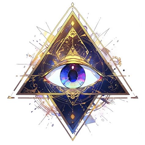 Premium AI Image | Eye Symbol Masonic Socratic Geometry anime style