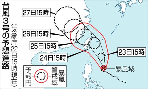 強い台風3号、24日ごろ先島諸島へ＝暴風や高波に厳重警戒―気象庁 時事通信ニュース