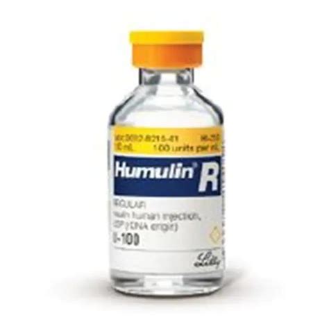 Humulin R Insulin 100u Ml 10ml Vl Medex Supply