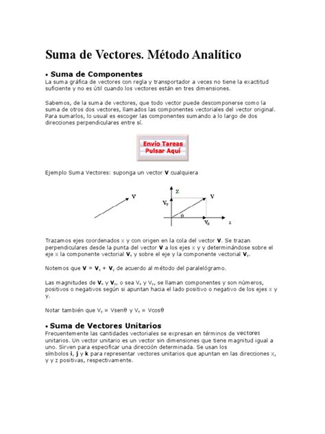 Suma De Vectores Método Analítico Pdf Vector Euclidiano Álgebra