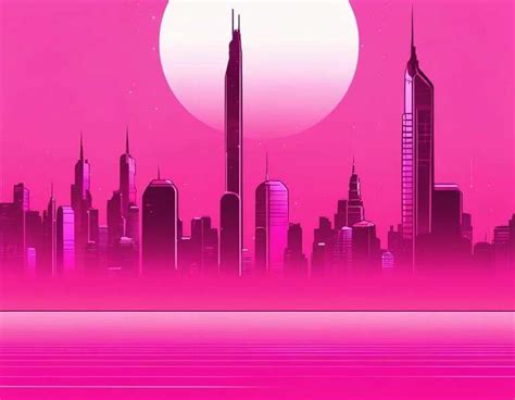 Download Pink Cityscape with Skyscrapers and Buildings Wallpaper ...