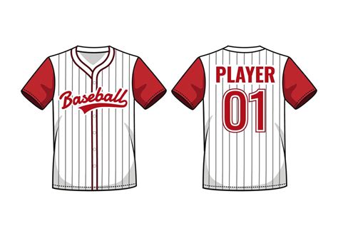 Maqueta De Jersey De B Isbol A Rayas Vector En Vecteezy