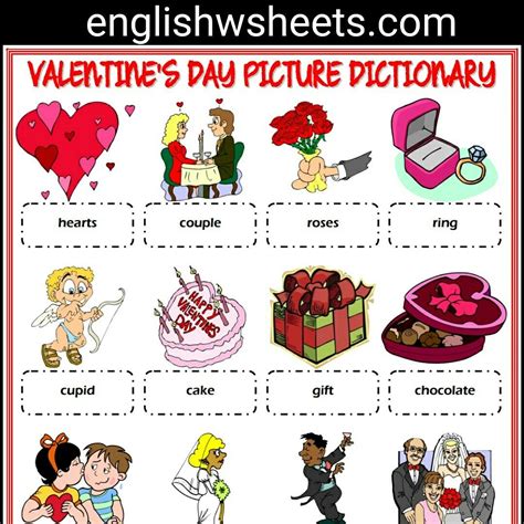 Valentines Day Vocabulary Esl Worksheet By Despinacy St Valentines