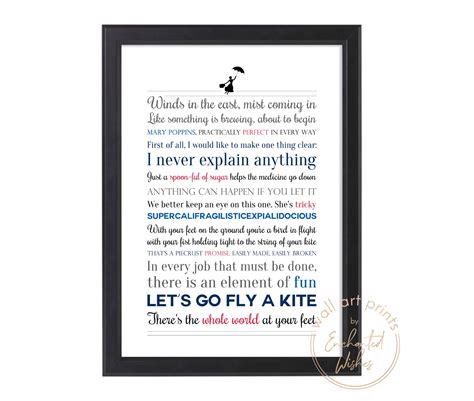 Mary Poppins Quotes Print - Wall Art Printable Prints